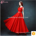 Guangzhou Long Elegant Red Best Quality A-line sem mangas Chiffon OEM Services Vestido de dama de honra